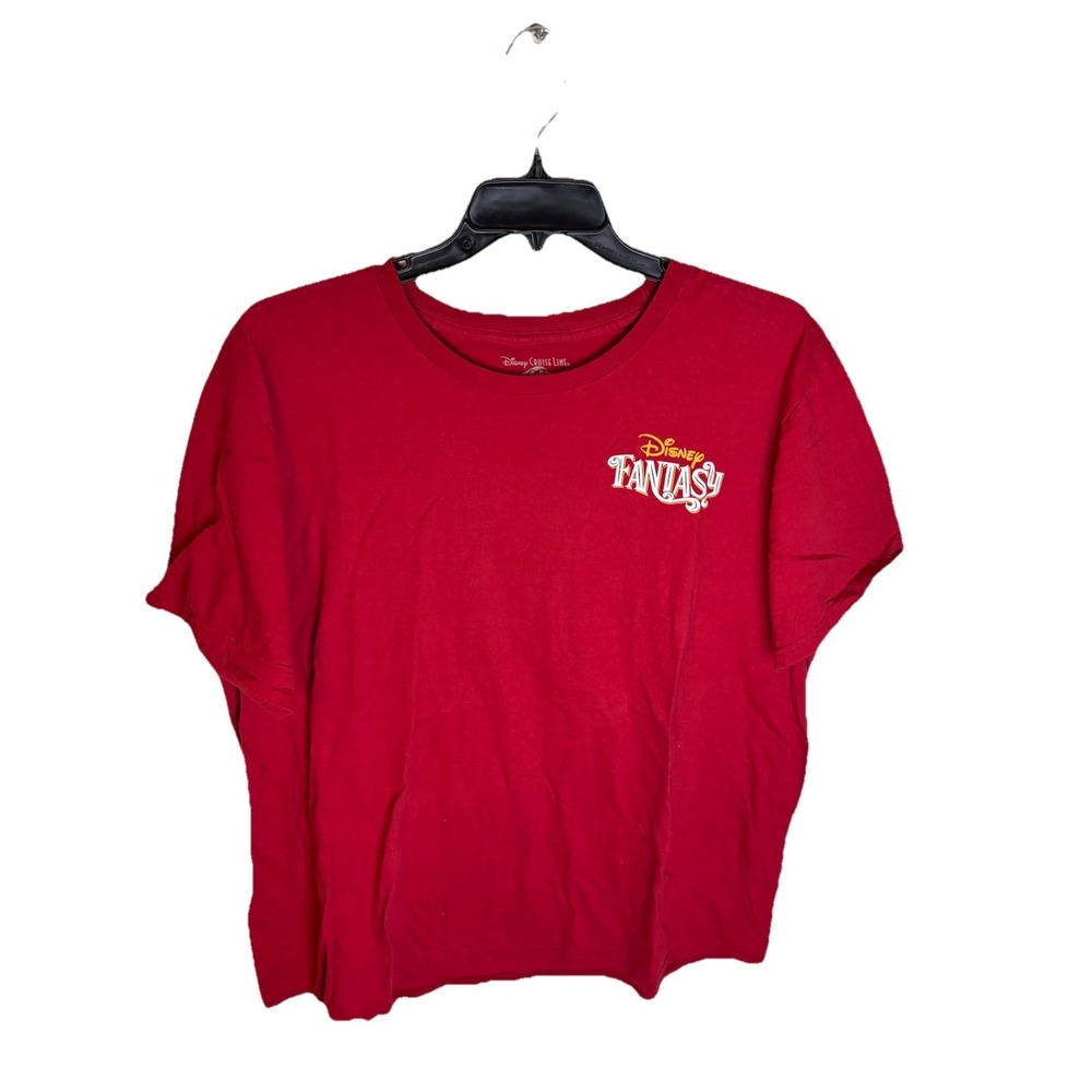 Disney Fantasy Cruise Line Graphic Tee Shirt Size XXXL Western Caribbean Red